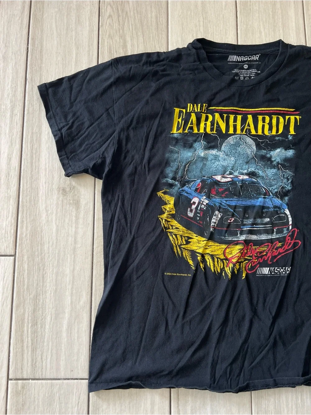 Dale Earnhardt Race T Shirt Black Graphic Size XLarge